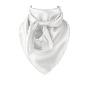 White Wild Rag Large Scarf 35x35 Inches Silk Feel Polyester Western Accessory Co